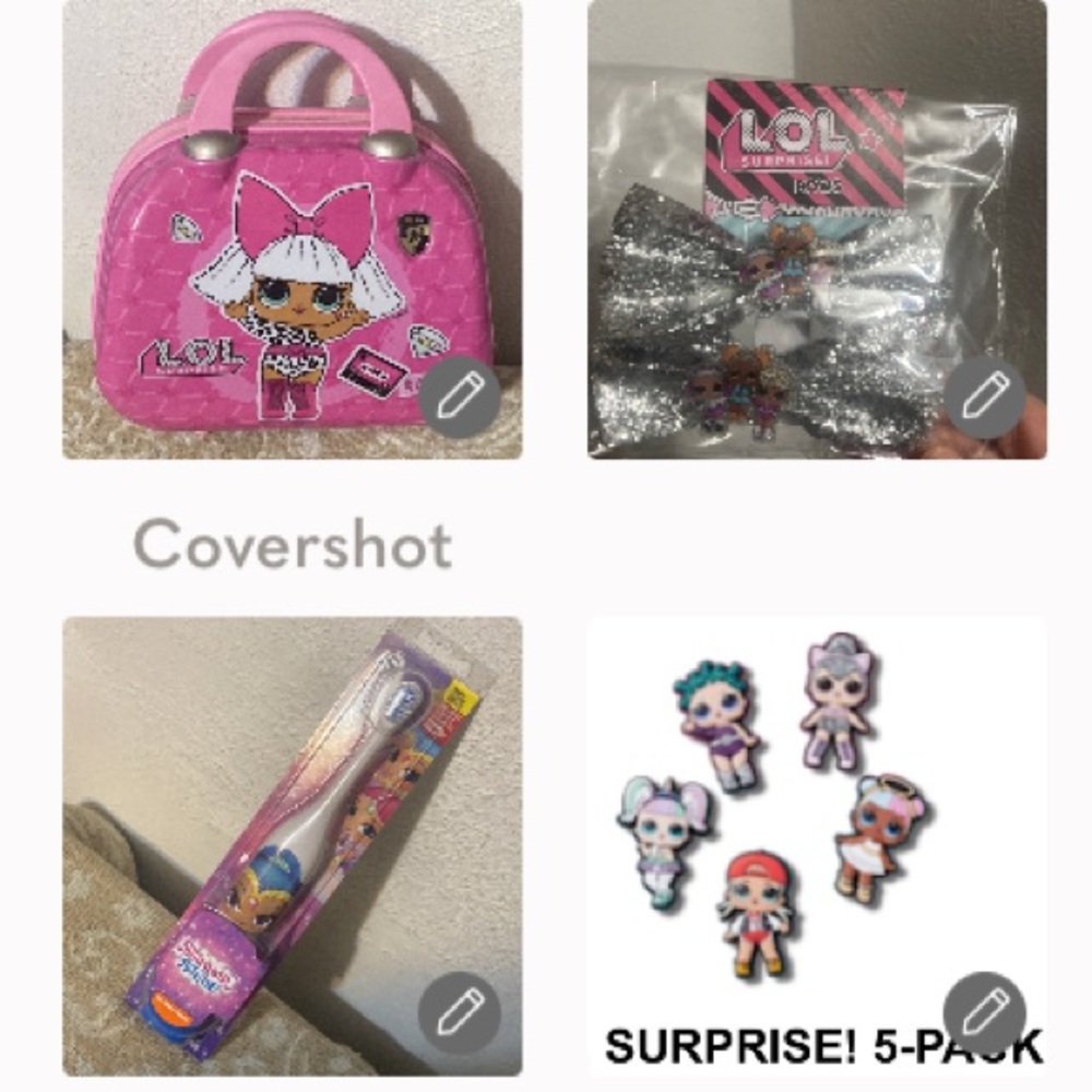 RARE!💕LOL case 11”Wx9”Hx6.75D+shimmer🦷🪥+5p LOL NIP+LOL🎀hair